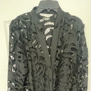 Zara black eyelet dress